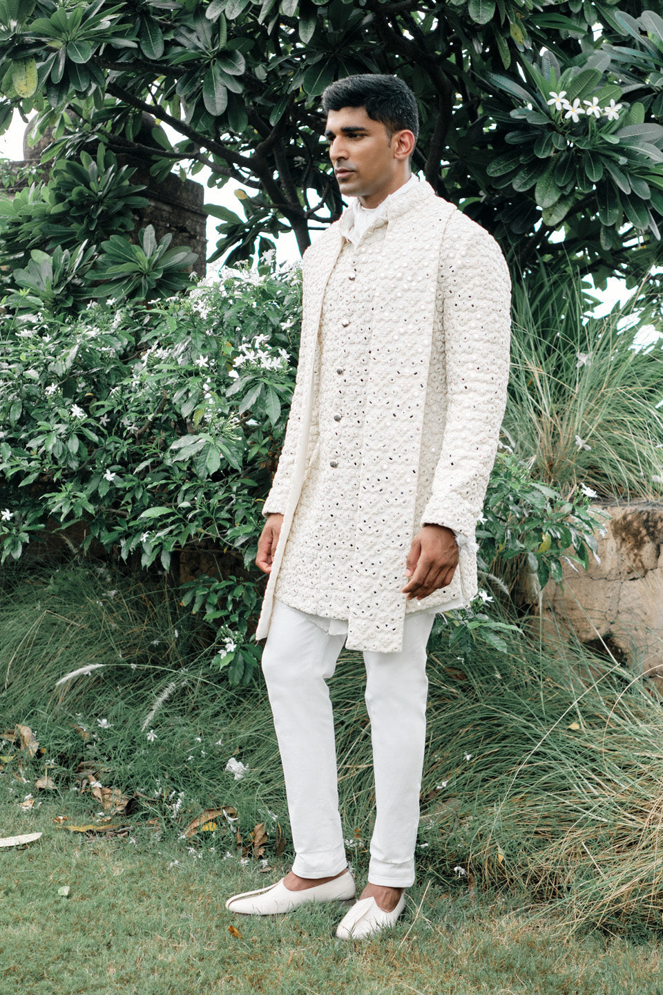 Mirror Crest Embroidered Sherwani  Mirror Crest Embroidered Sherwani