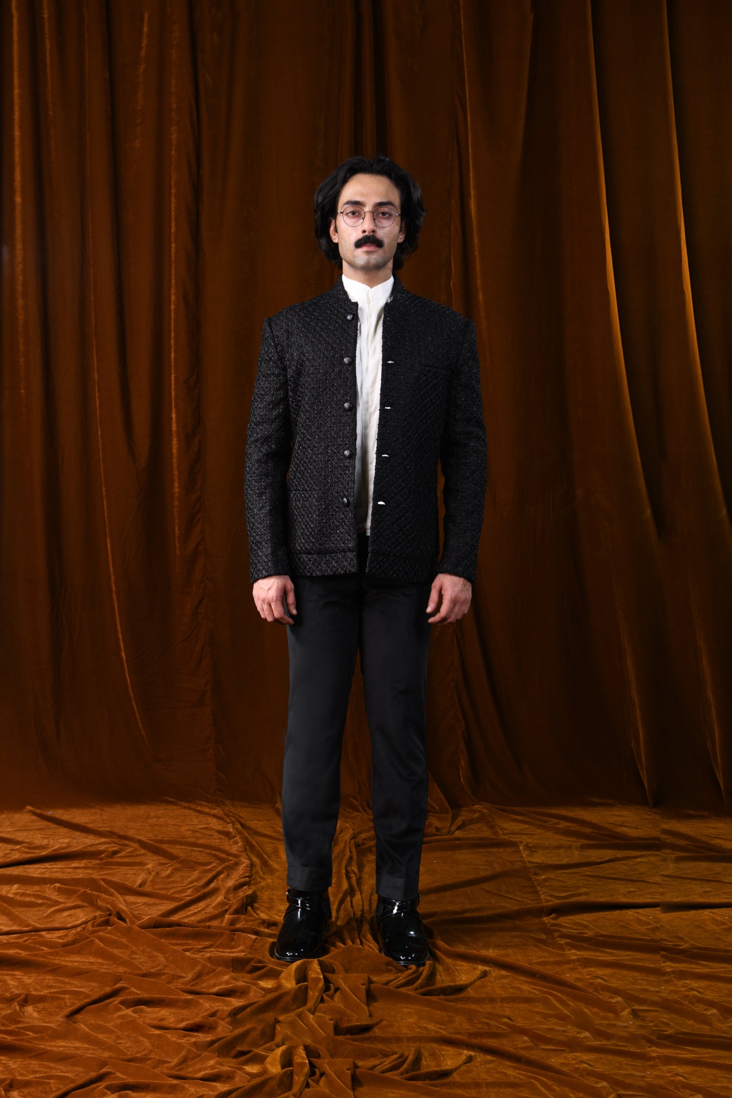  MESH HIGHLIGHTED BLACK BLOUSON 