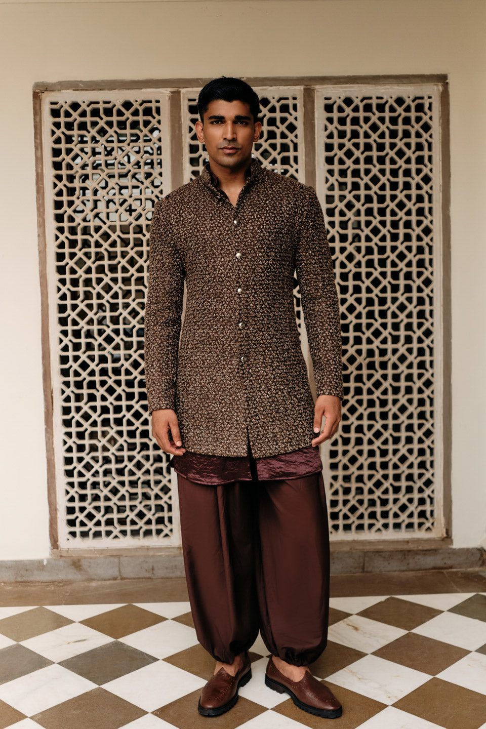 Dhup Chao Shiny Tree Sherwani  Dhup Chao Shiny Tree Sherwani
