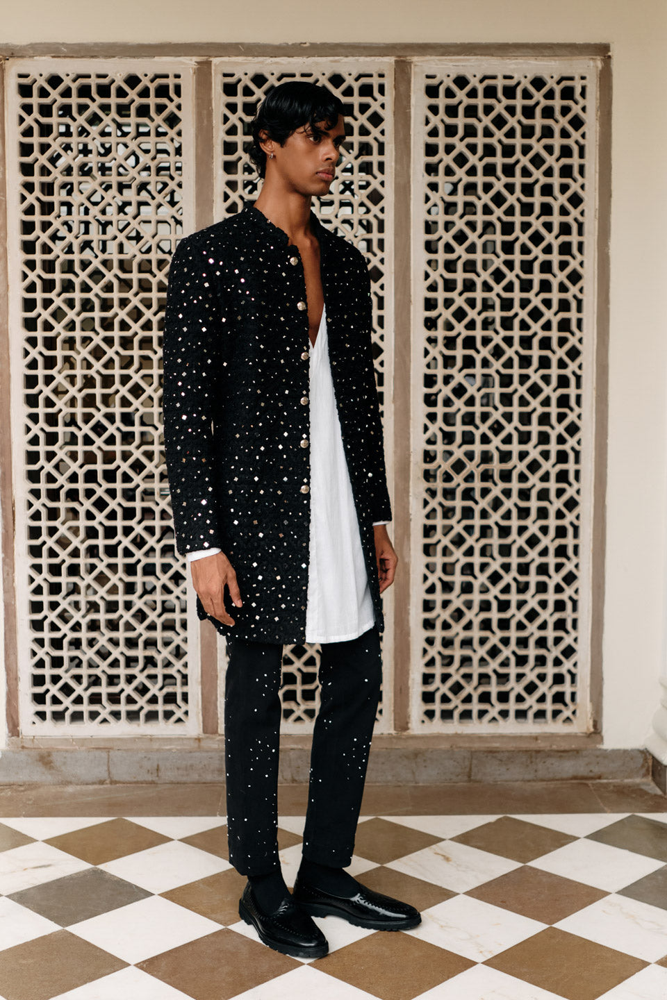 Mirror Crest Sherwani  