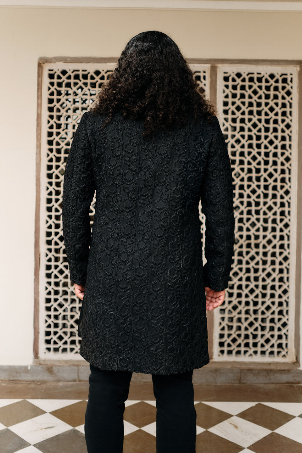 Raffia Geo Paisley Sherwani  