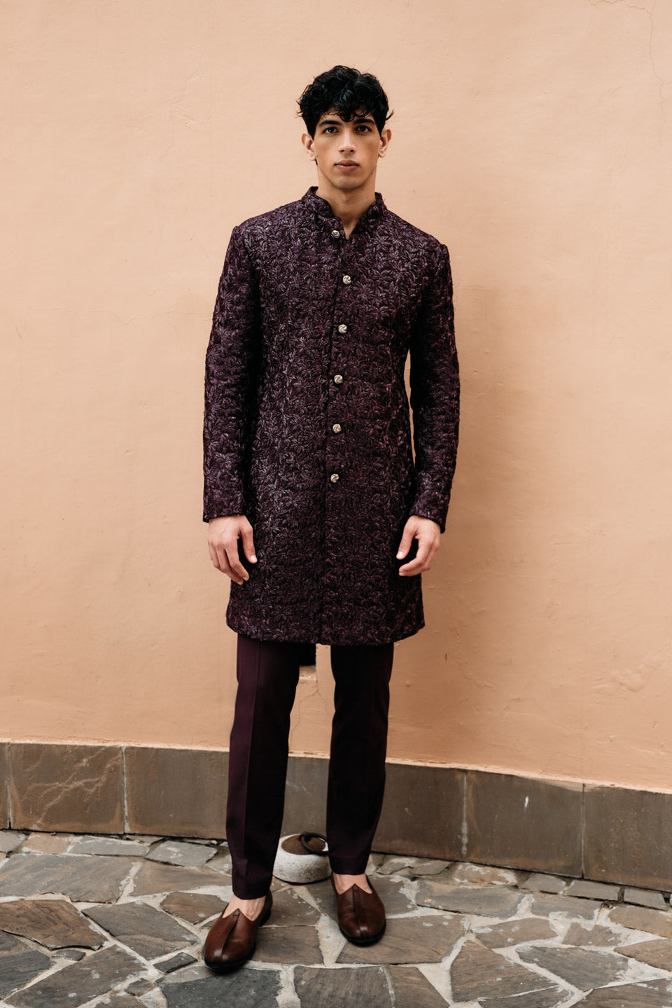 Palm Embroidered Sherwani  