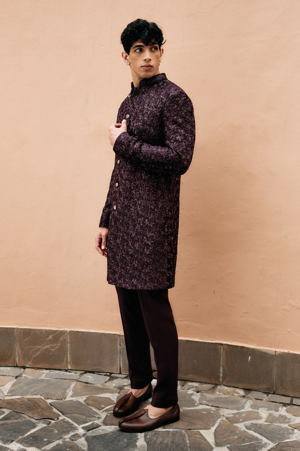 Palm Embroidered Sherwani  