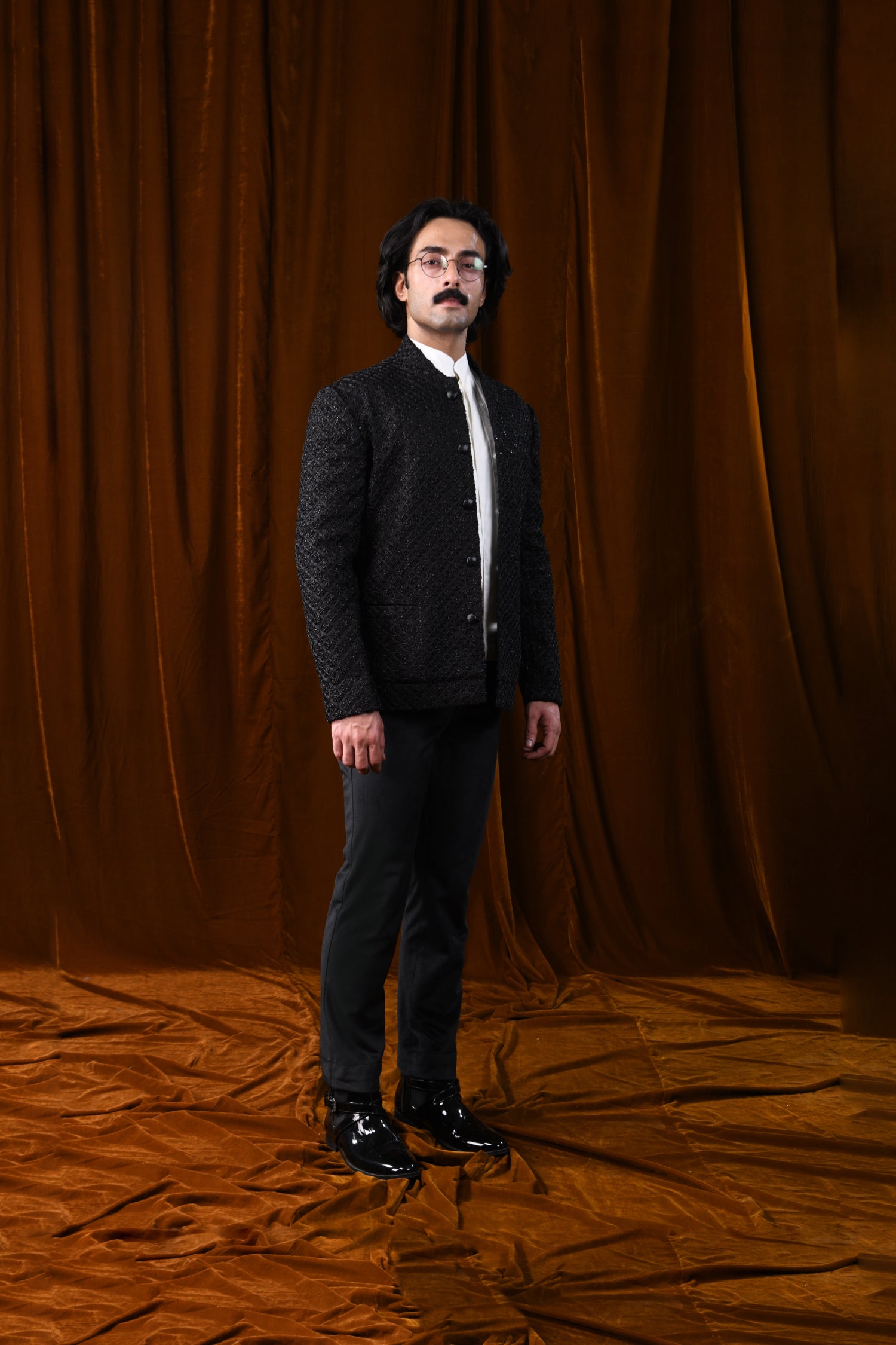 MESH HIGHLIGHTED BLACK BLOUSON  