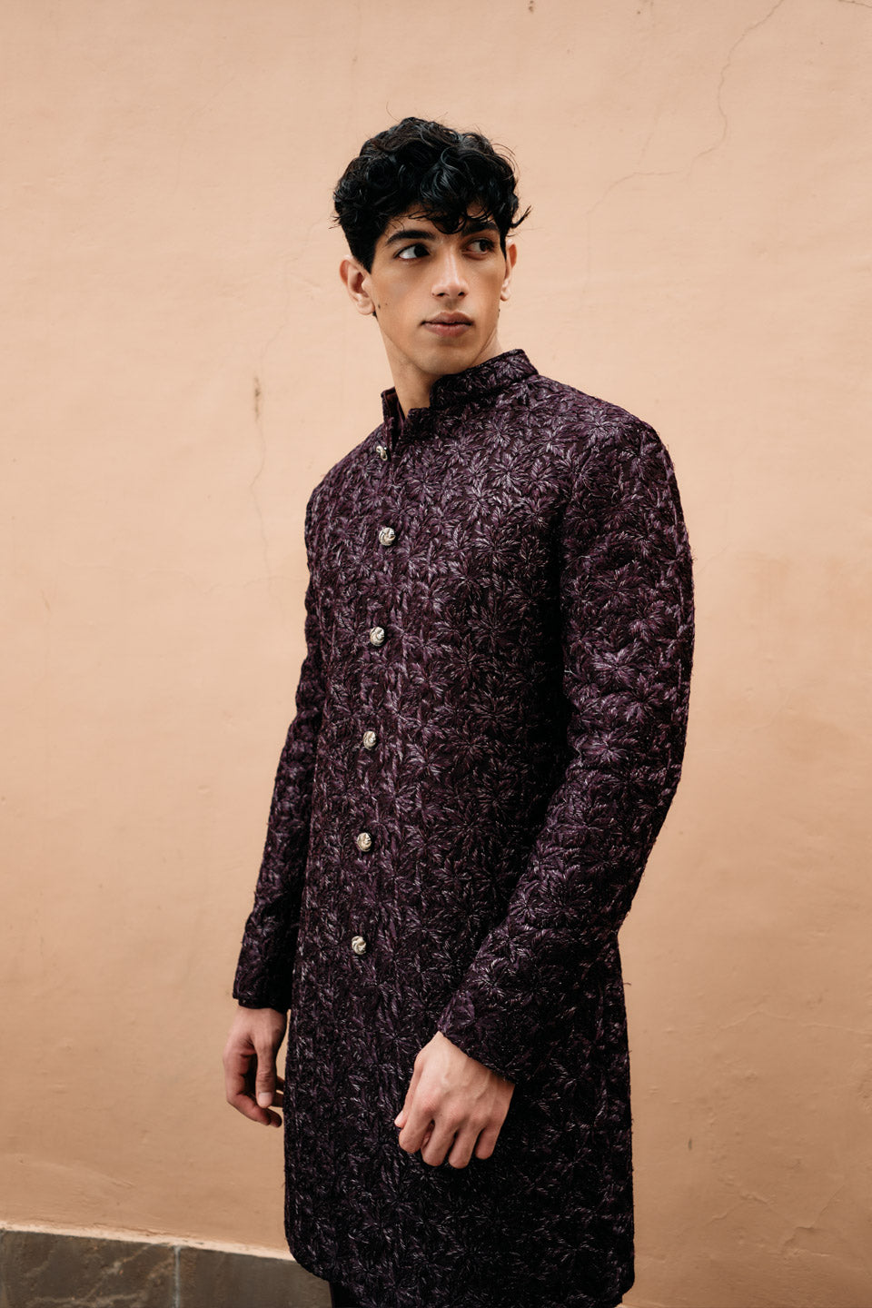 Palm Embroidered Sherwani  