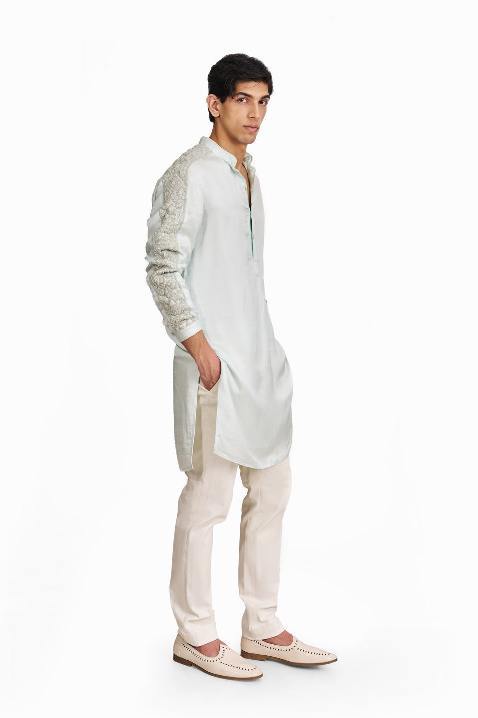 DOUBLE GEOMETRIC STRIPER KURTA  