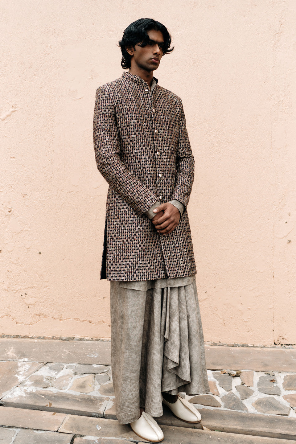 Cactus Brocade Embroidered Sherwani  