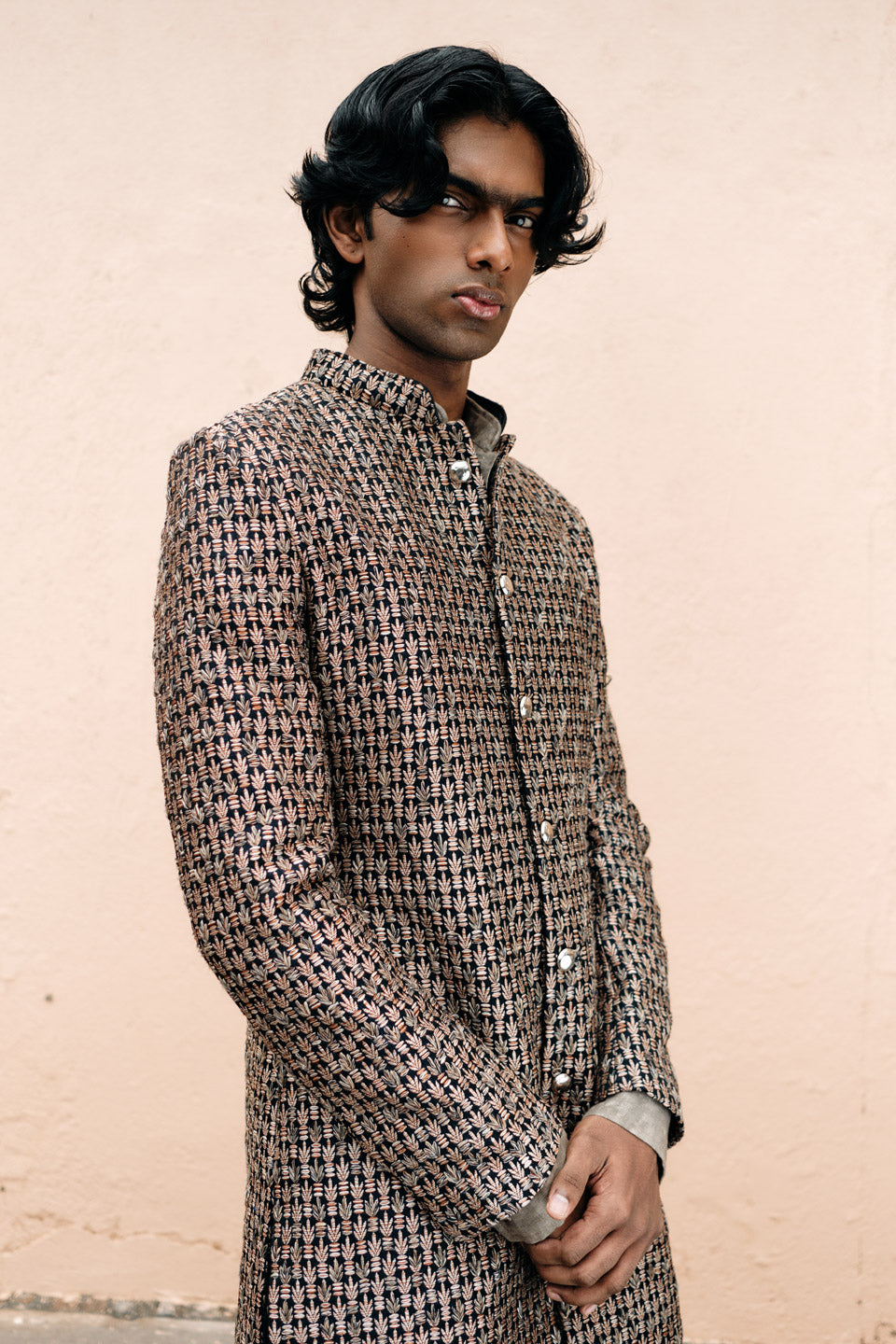 Cactus Brocade Embroidered Sherwani  
