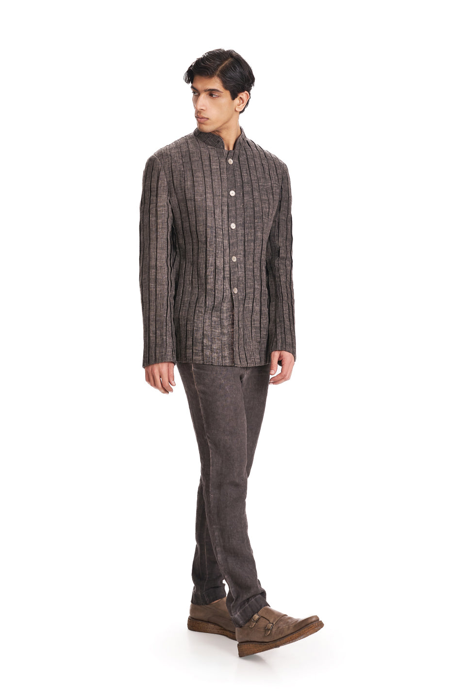 WASHOUT BOX PLEAT BANDHGALA  