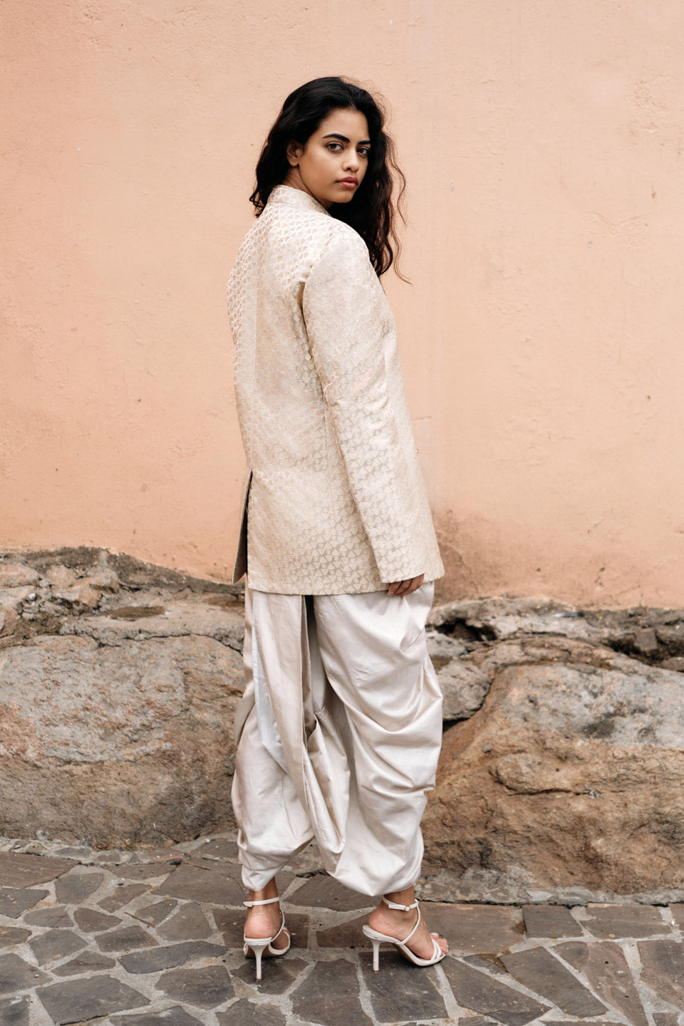 Spade Bandhgala with Silk Kurta Dhoti set  