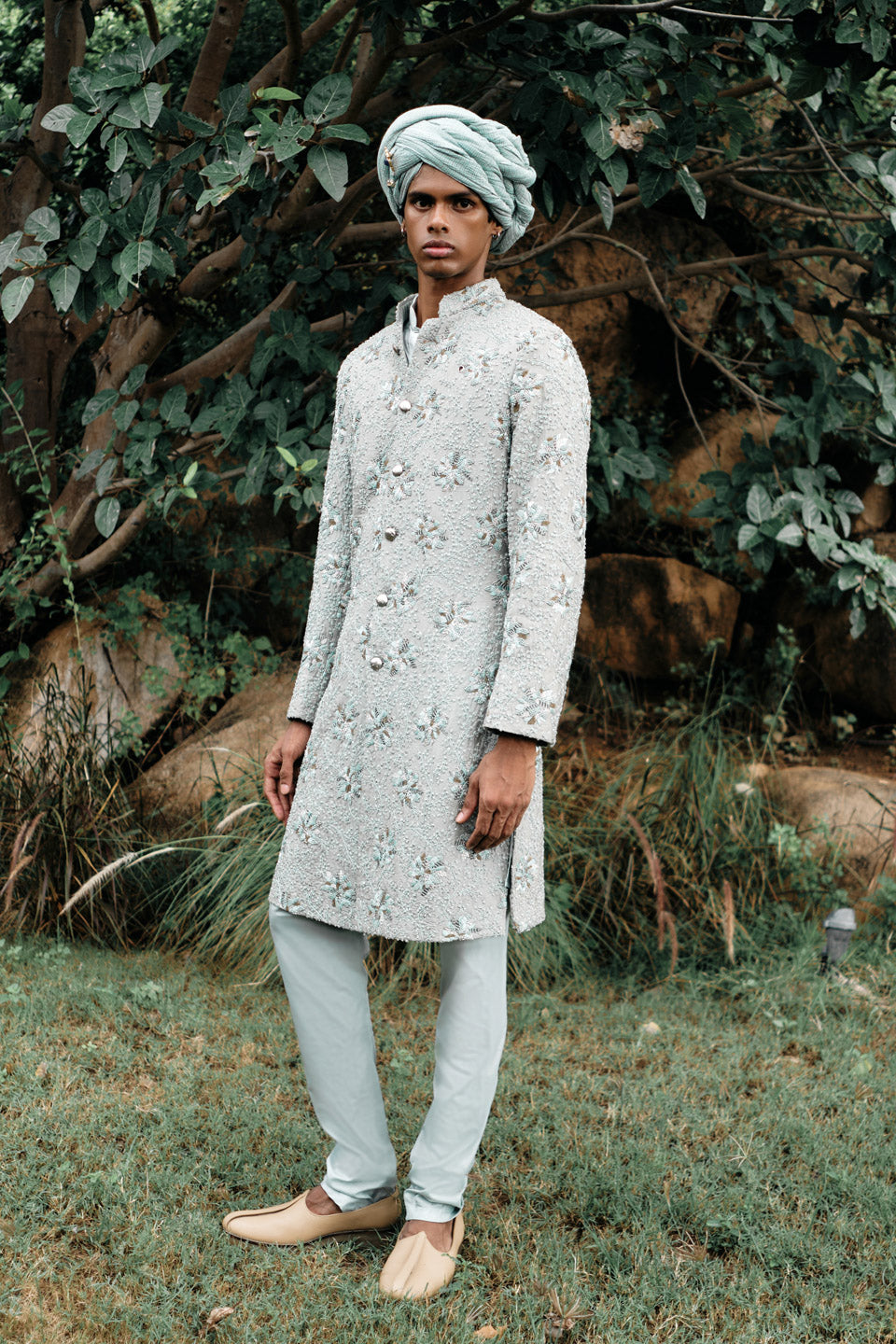 Marigold Embroidered Sherwani  