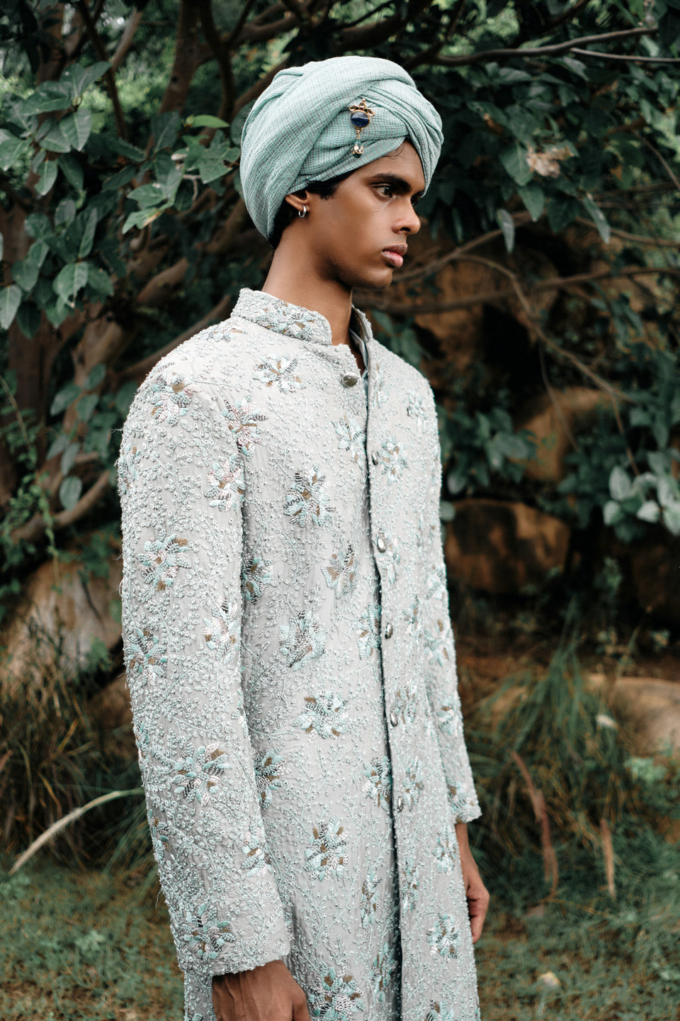 Marigold Embroidered Sherwani  