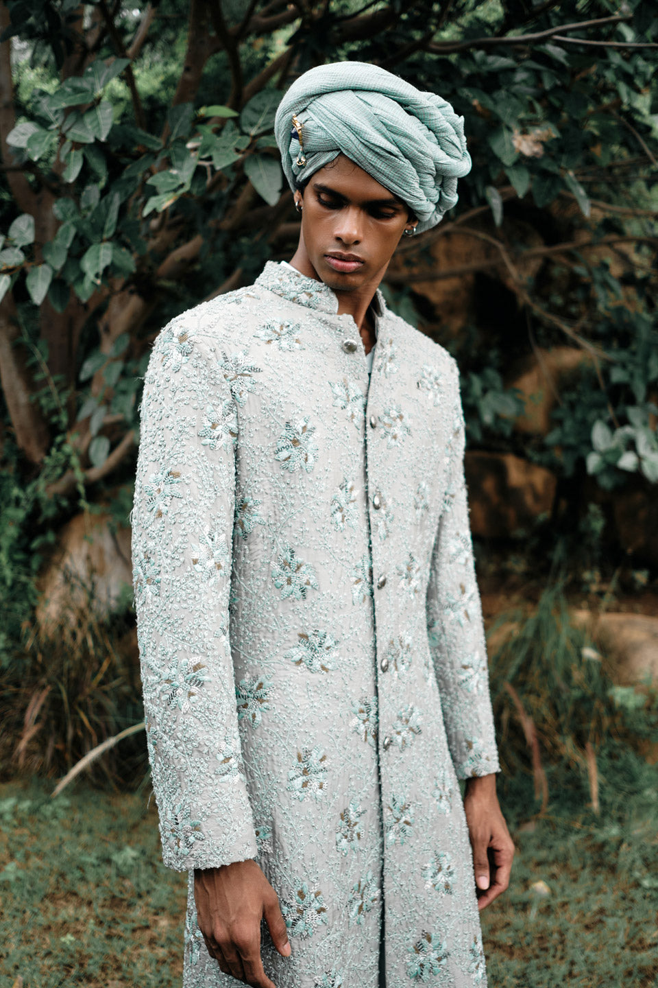 Marigold Embroidered Sherwani  
