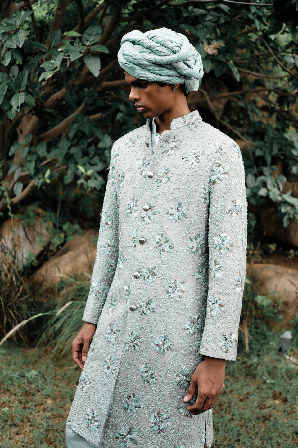 Marigold Embroidered Sherwani  