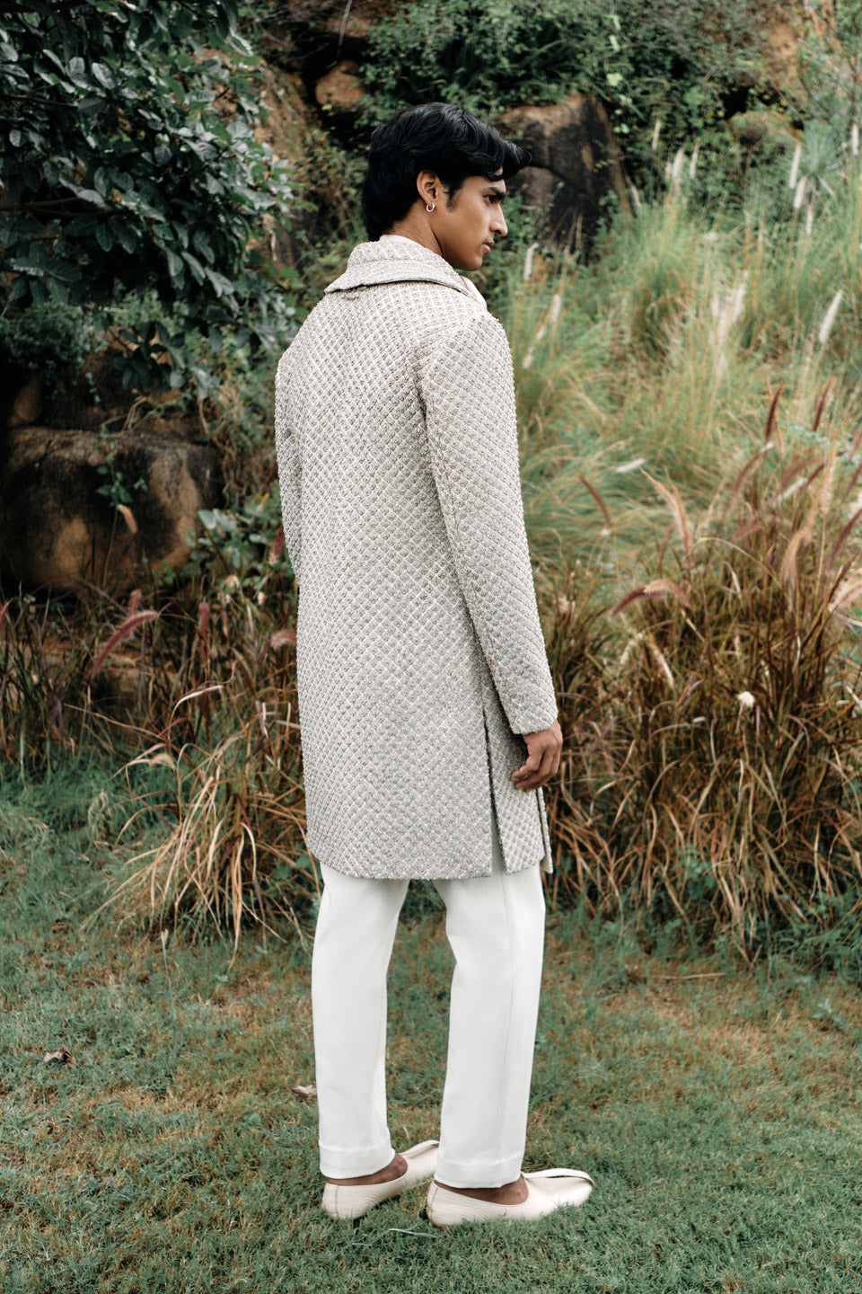D.Con Flower Zardozi Sherwani with Magnetic Stole  