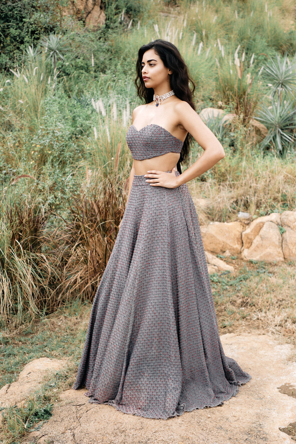 Multi Beaded Lehenga Set  