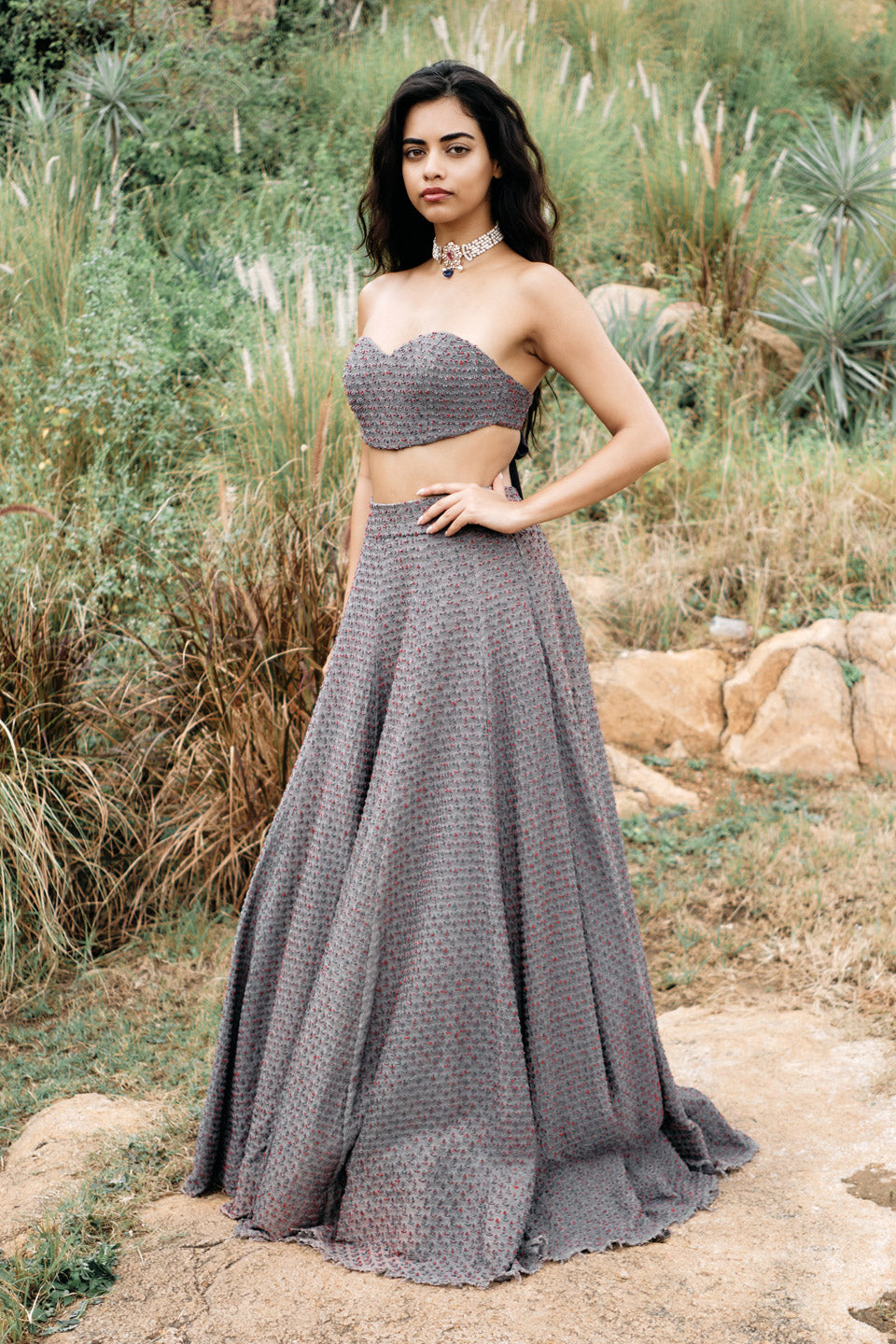 Multi Beaded Lehenga Set  