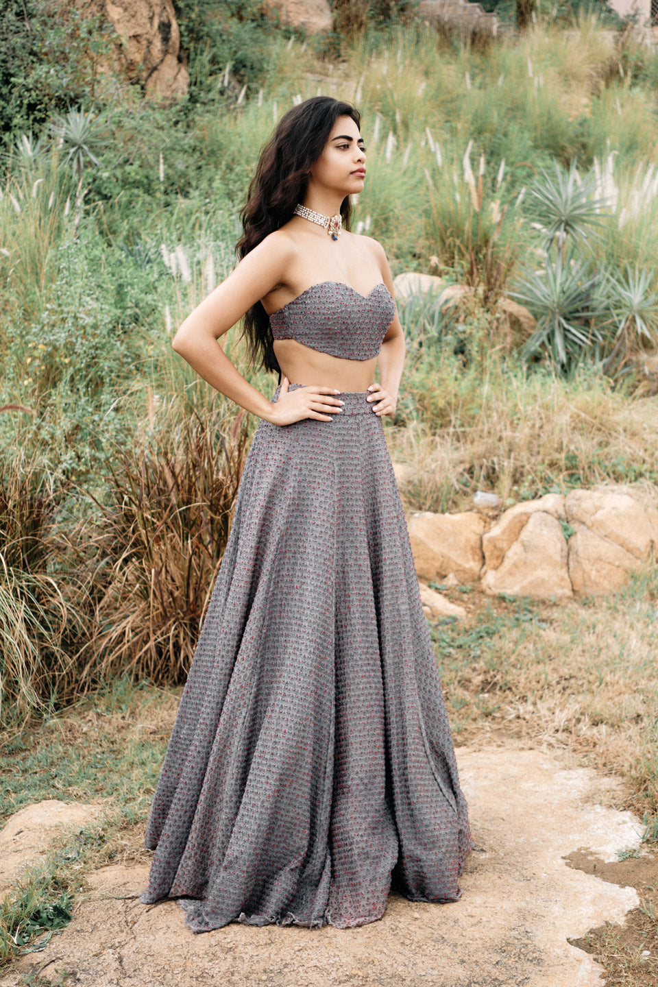 Multi Beaded Lehenga Set  