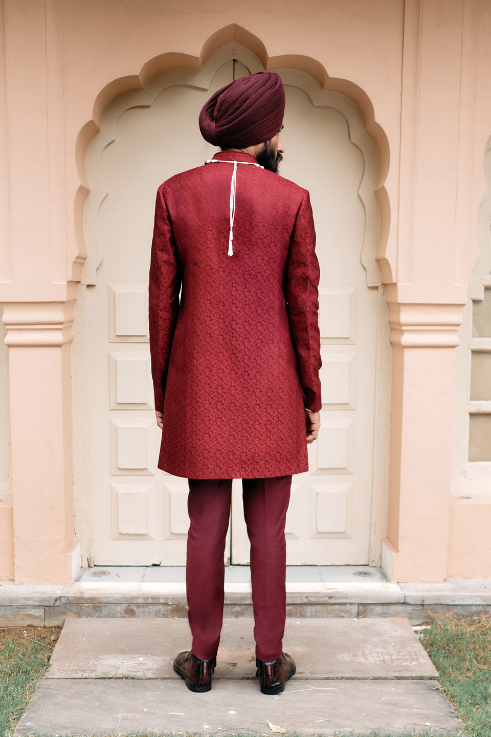 Honeycomb Brocade Sherwani  