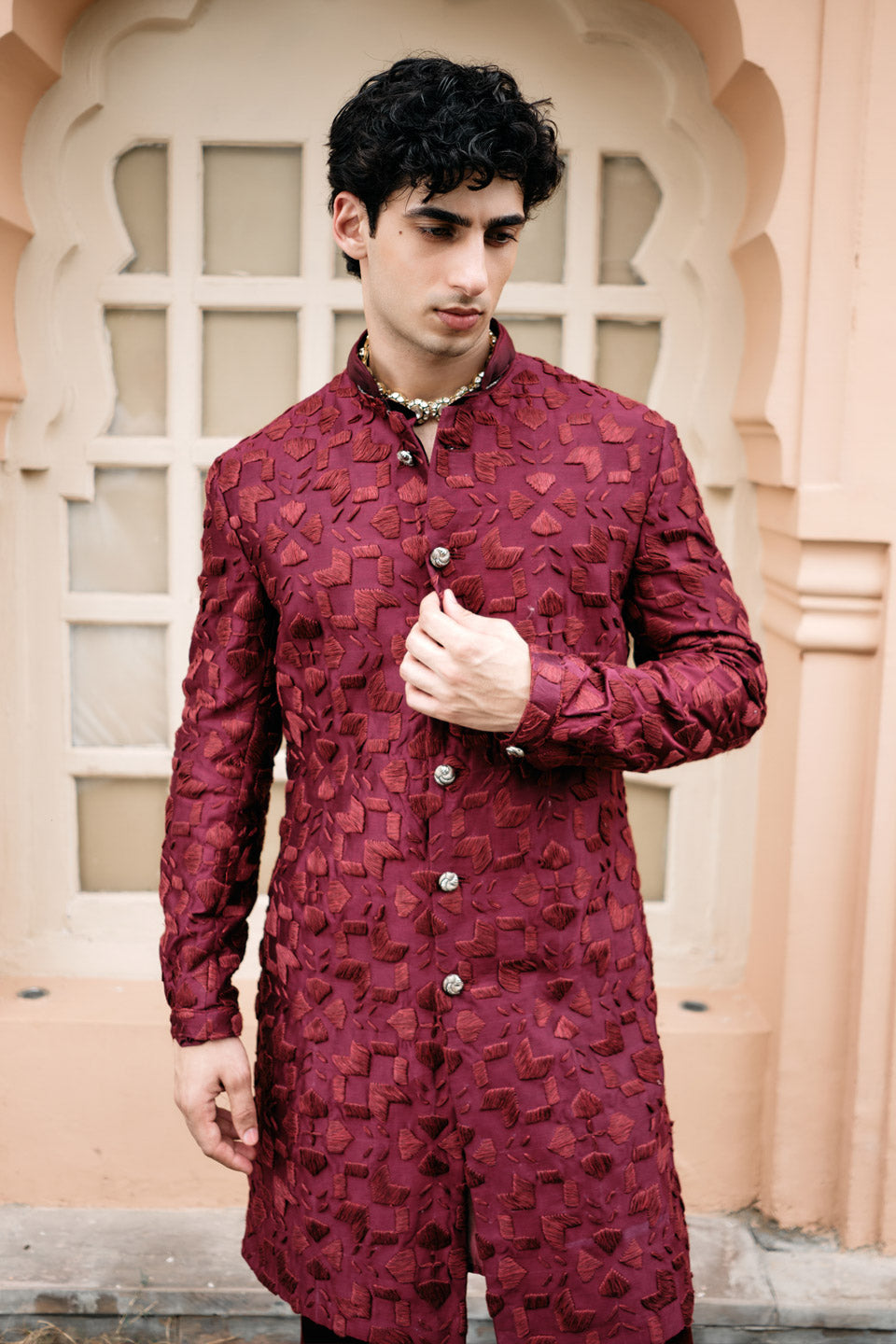 Phulkari Threadwork Sherwani  