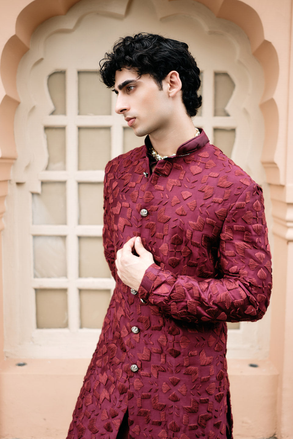 Phulkari Threadwork Sherwani  
