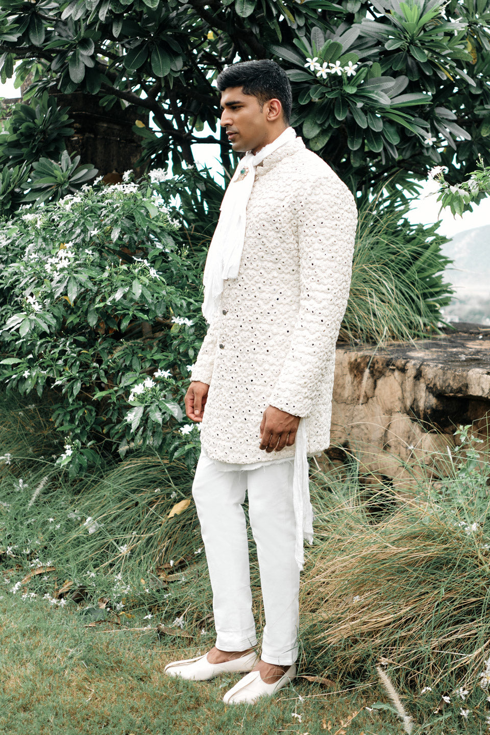 Mirror Crest Embroidered Sherwani  