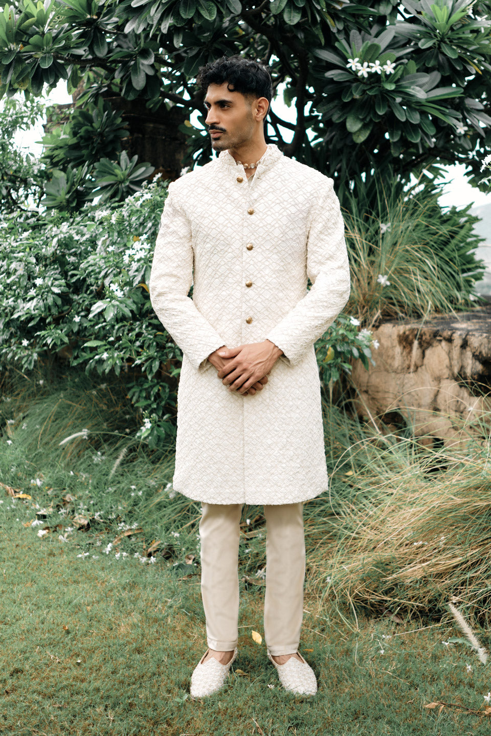 Phulkari Knotted Sherwani  