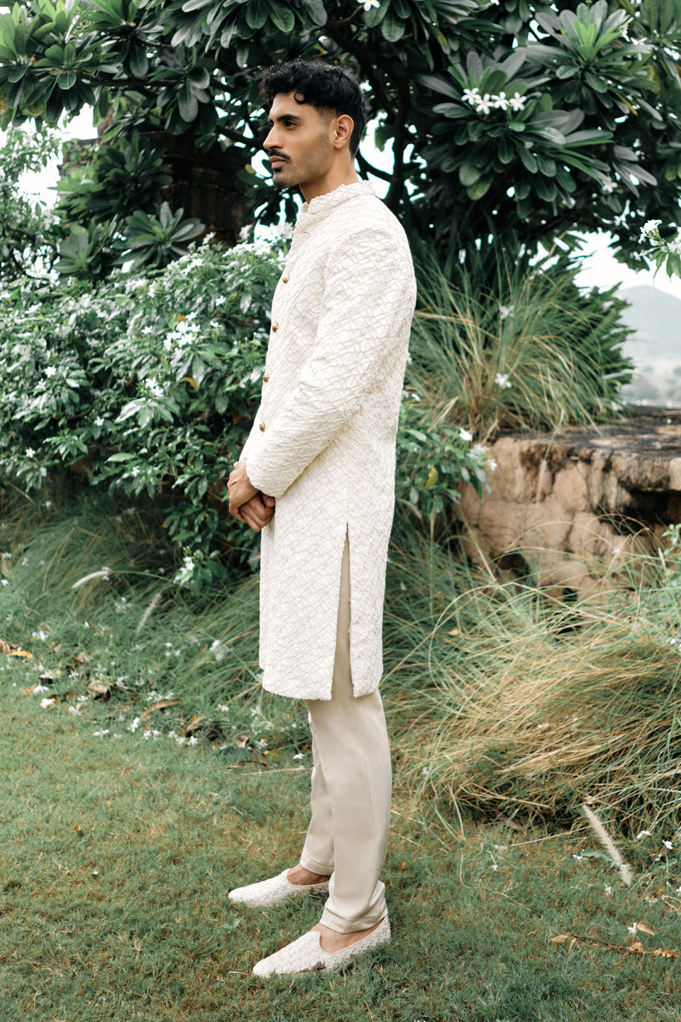 Phulkari Knotted Sherwani  