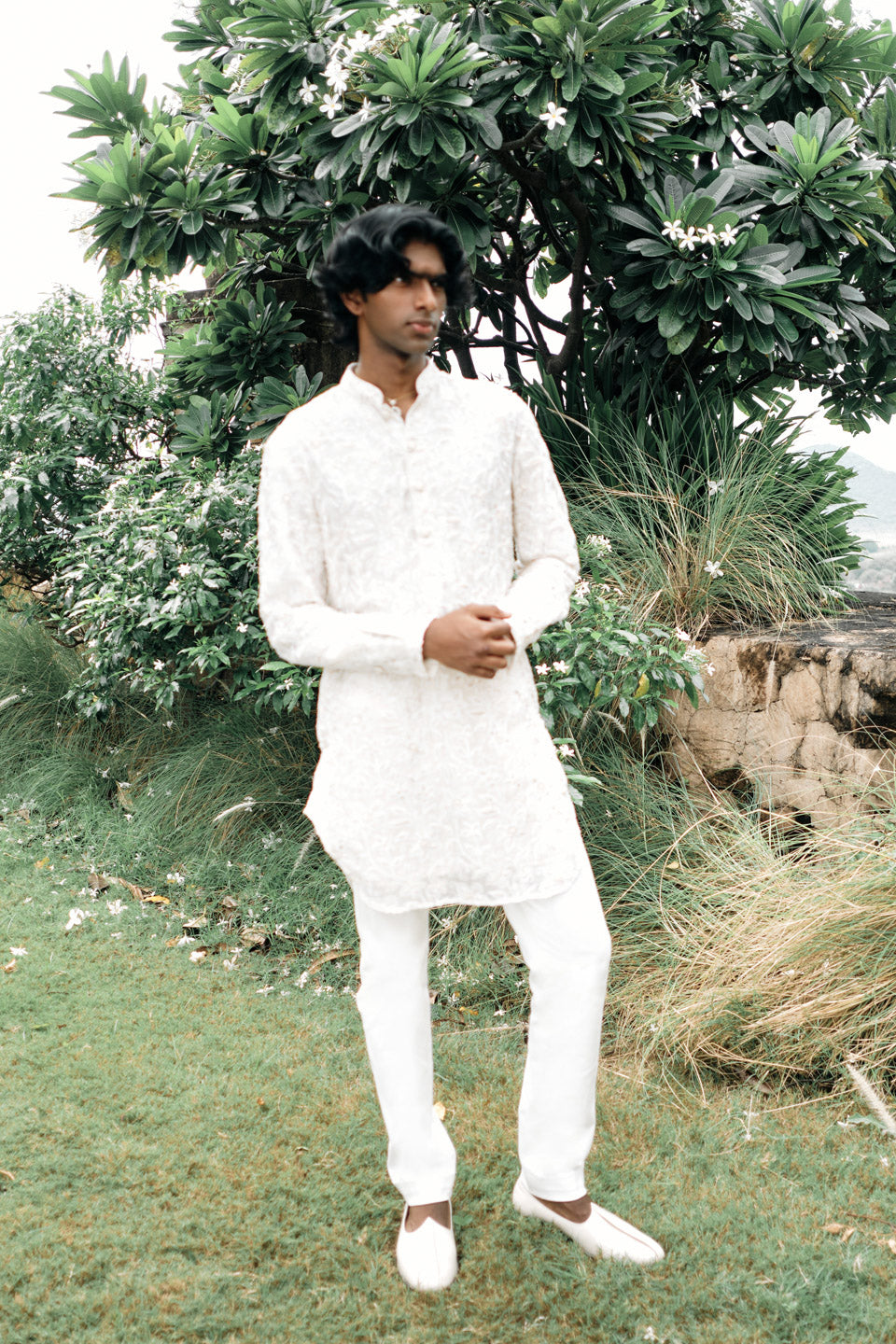 Chikankari threadwork short Kurta  