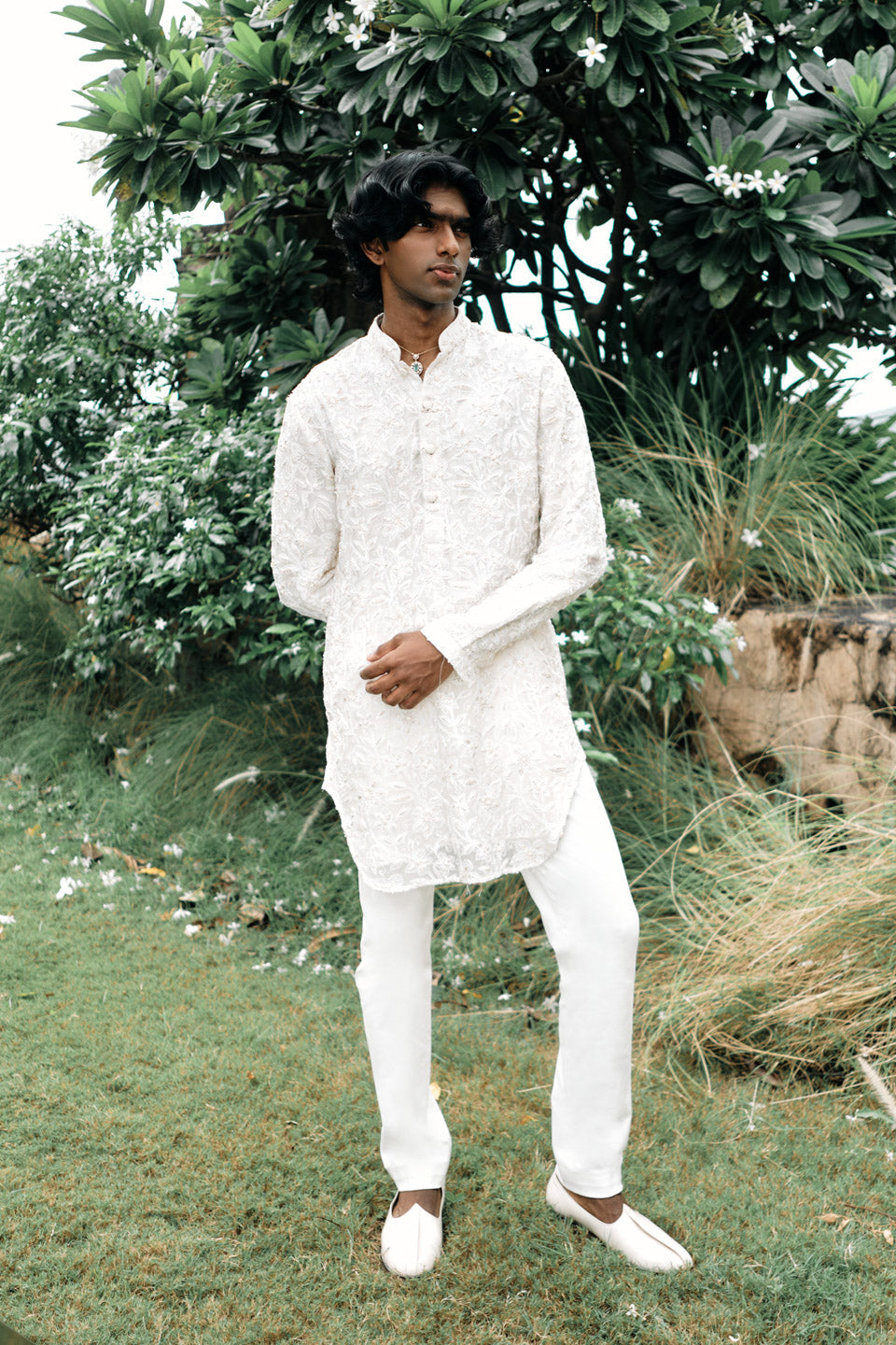 Chikankari threadwork short Kurta  