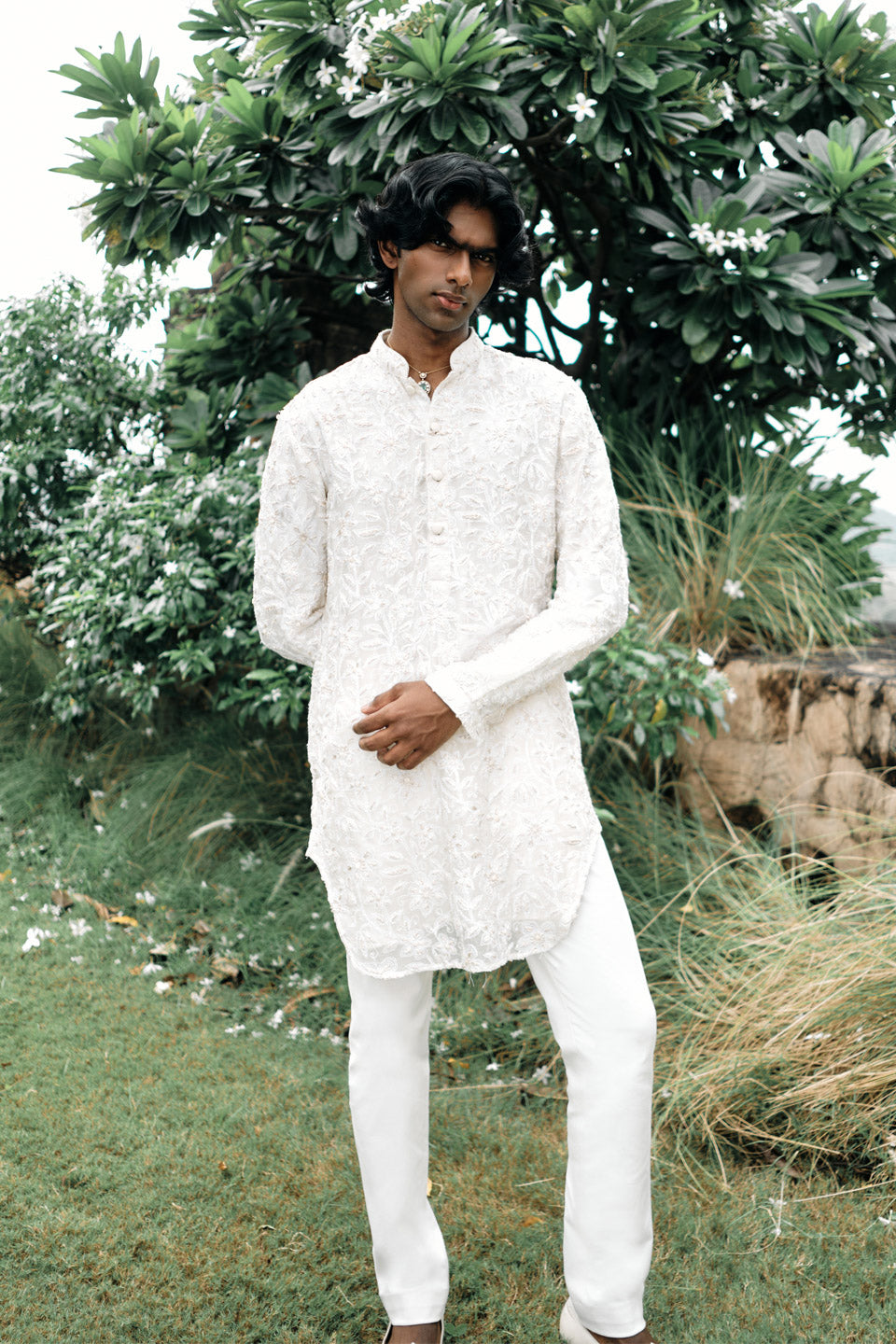 Chikankari threadwork short Kurta  
