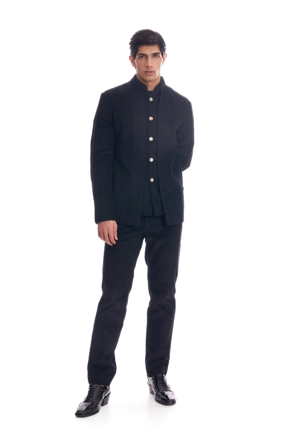 FORMAL SLEEVE PIPING MOCK LAYER SHORT JACKET 