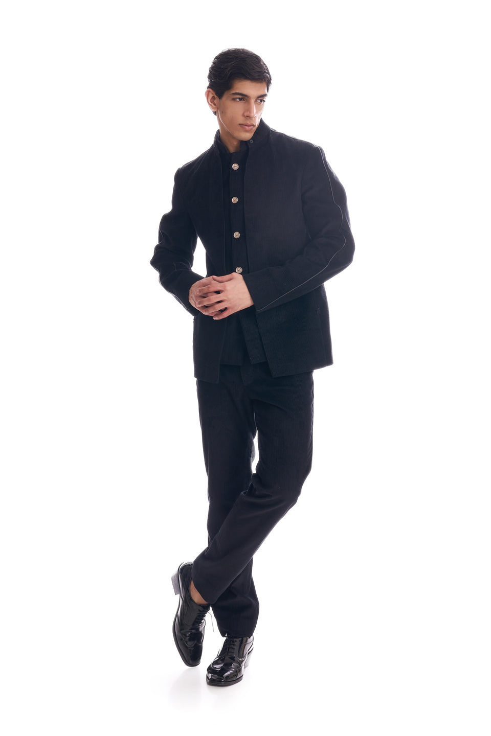 FORMAL SLEEVE PIPING MOCK LAYER SHORT JACKET  