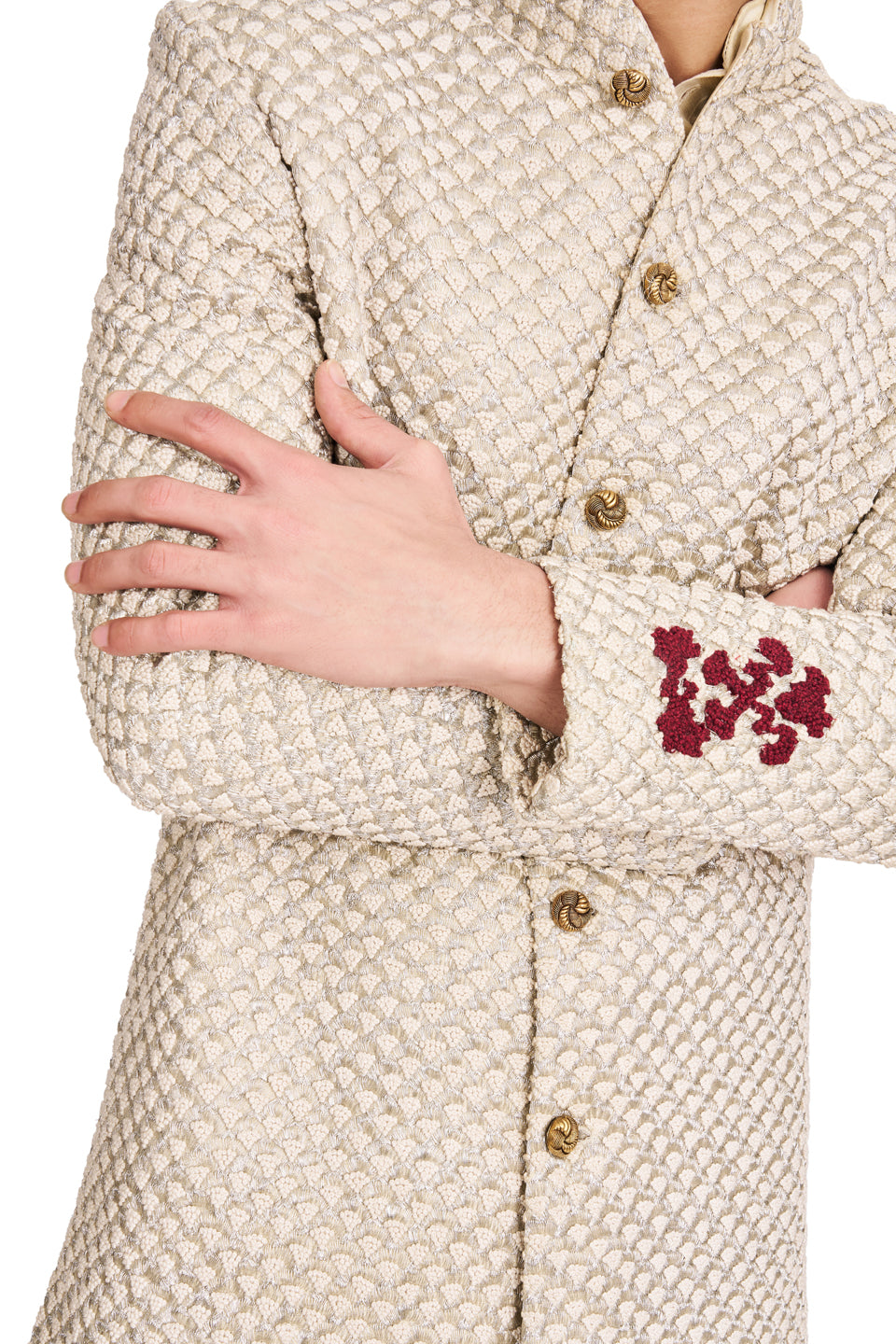 SMALL SCALLOP KNOTTED SHERWANI  