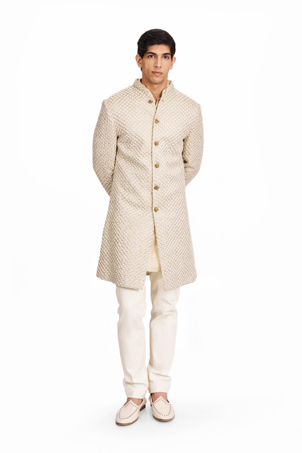 SMALL SCALLOP KNOTTED SHERWANI  