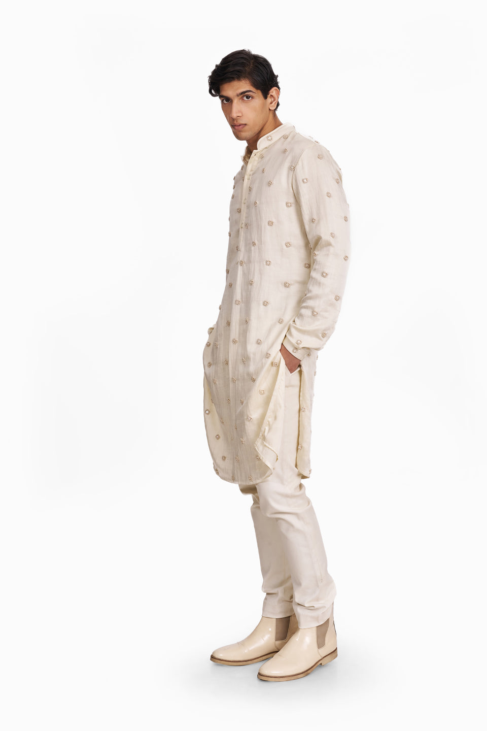 FIRE KNOTTED KURTA  