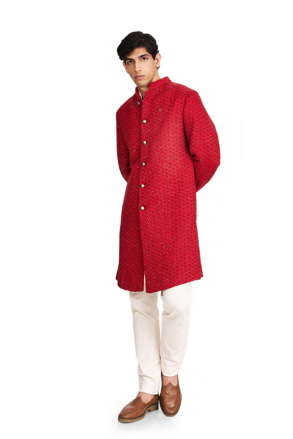SHINY MAPLE HIGHLIGHTED SHERWANI  