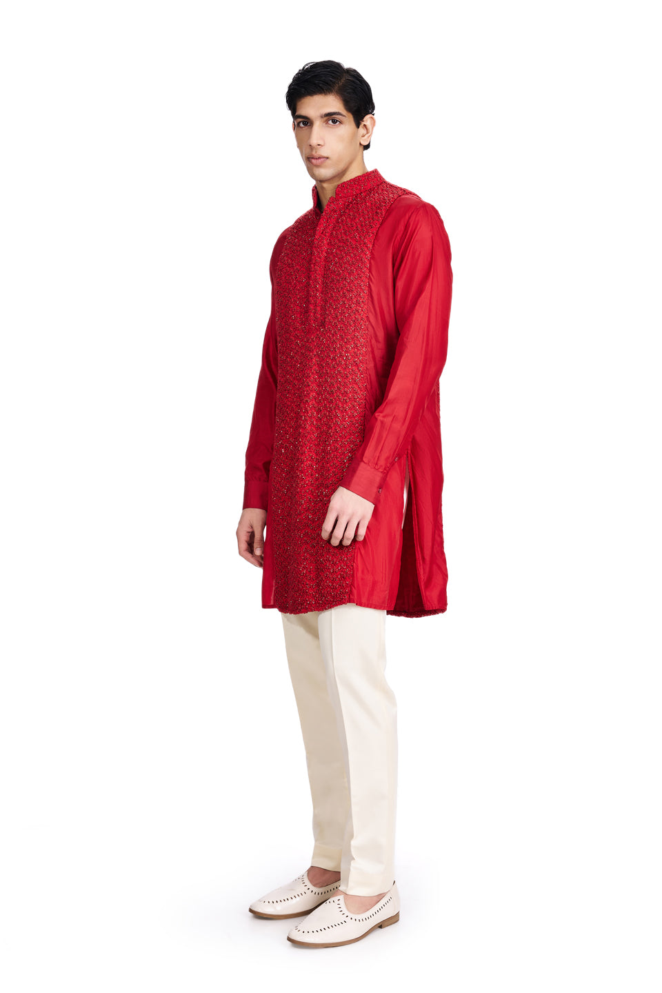 SHINY MAPPLE TREE CENTER BIB EMBROIDERED KURTA  