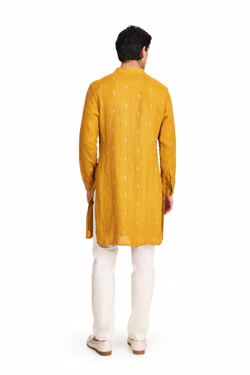 EXTENDED FIRE MUSTARD KURTA  