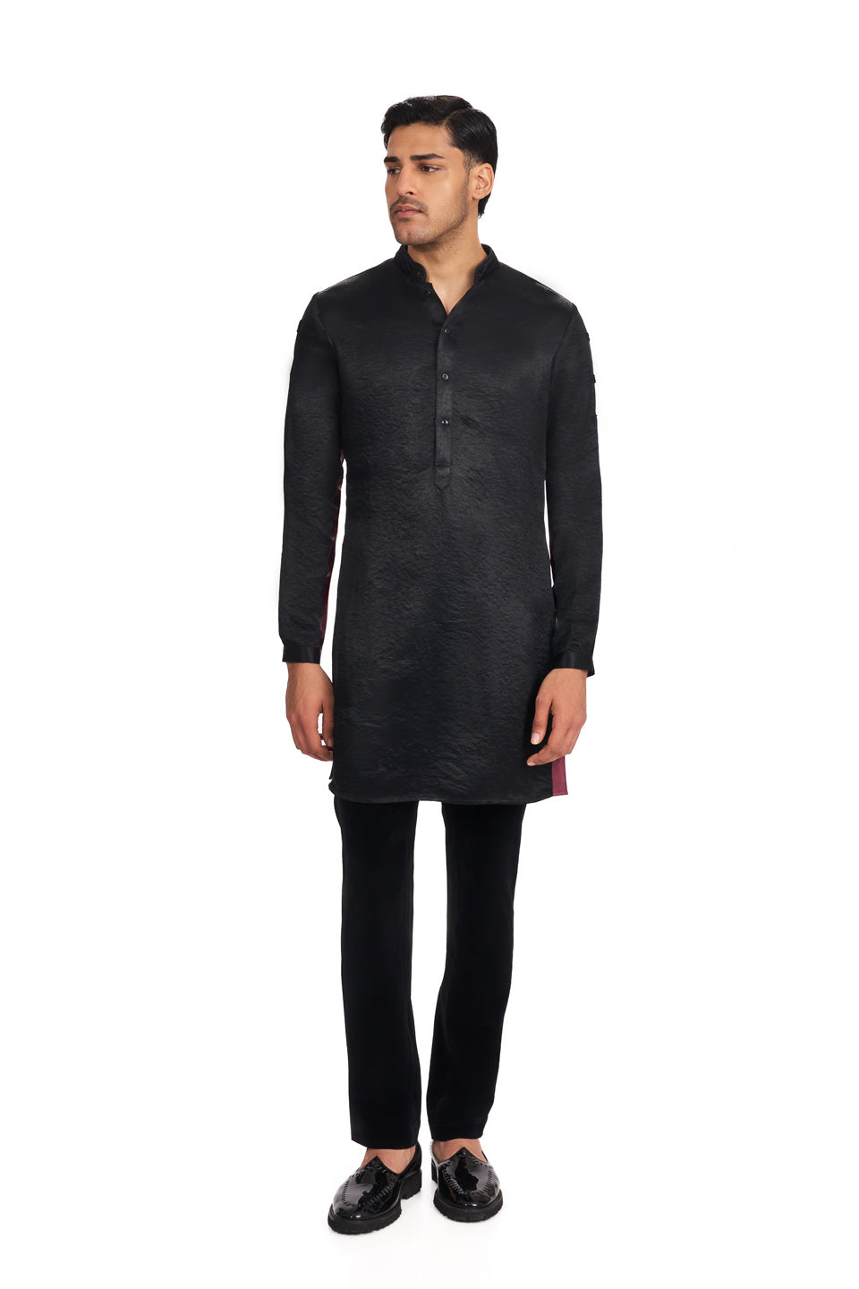PLAIN CONTRAST SIDE STRIPE KURTA  