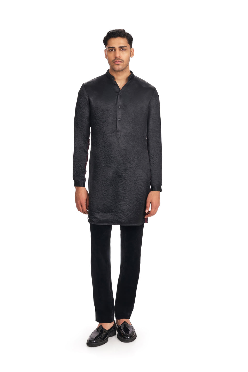  PLAIN CONTRAST SIDE STRIPE KURTA 