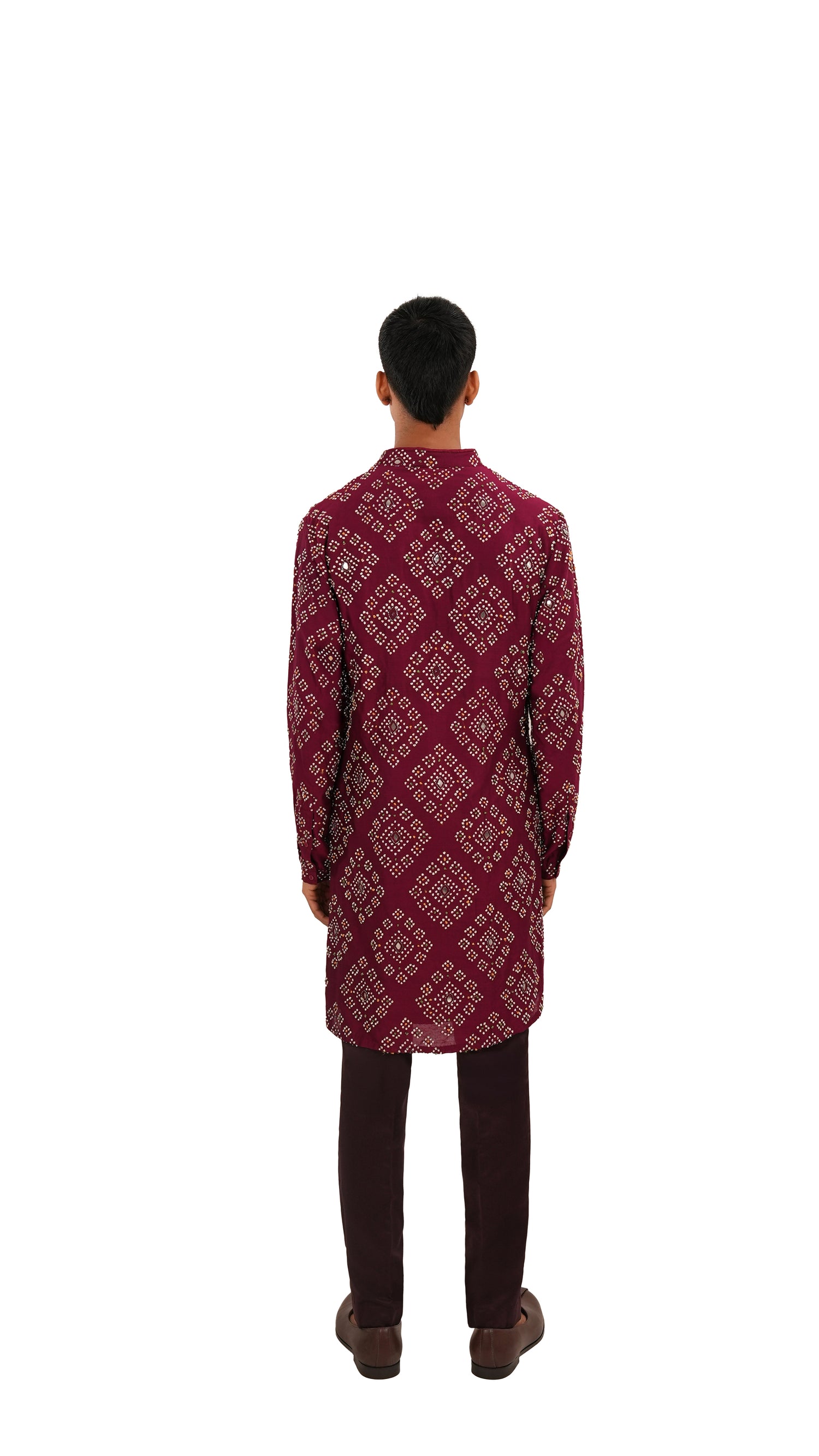 TANGALIA HIGHLIGHTED MAROON KURTA  