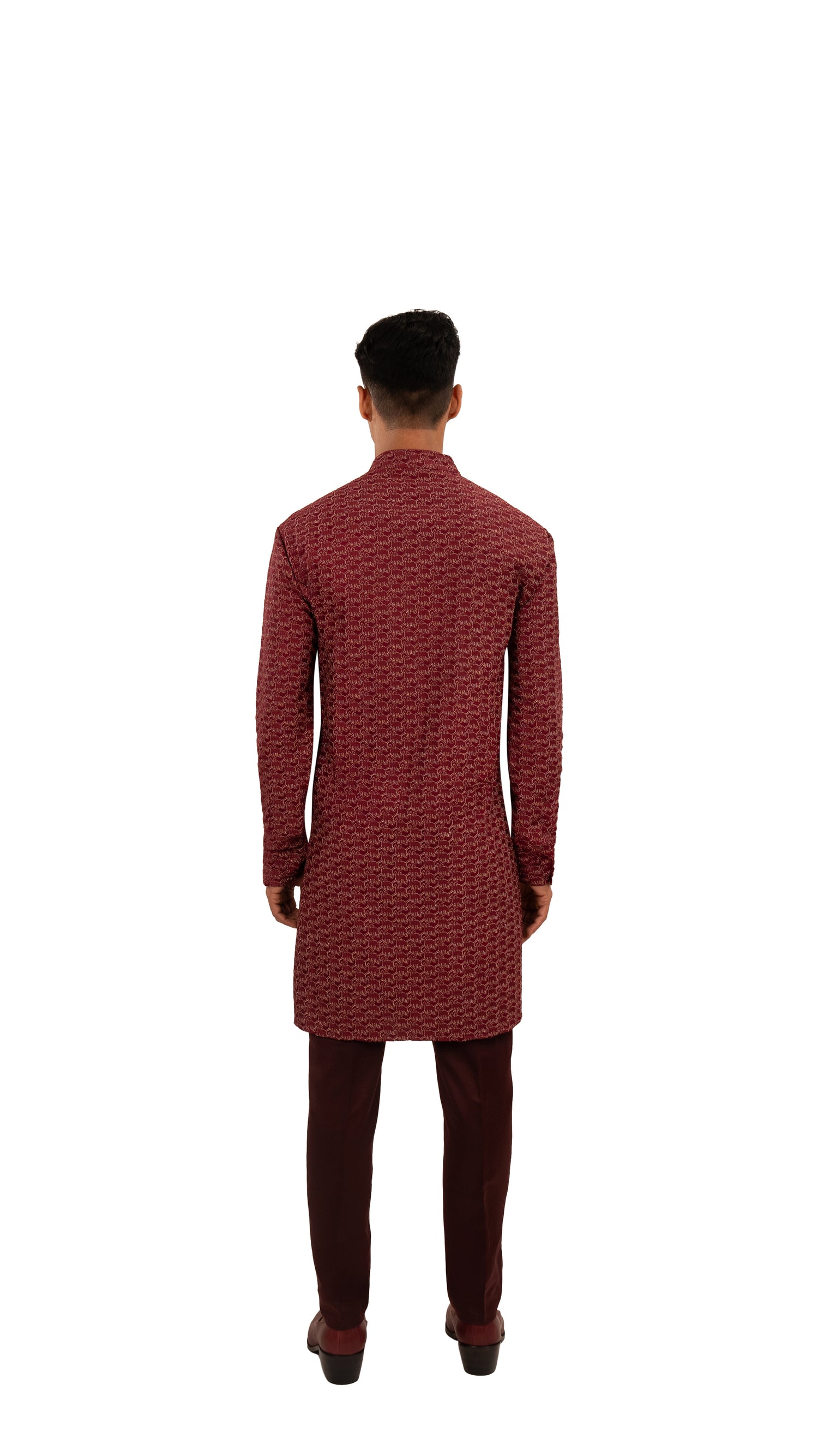 DEER LUREX MAROON KURTA  