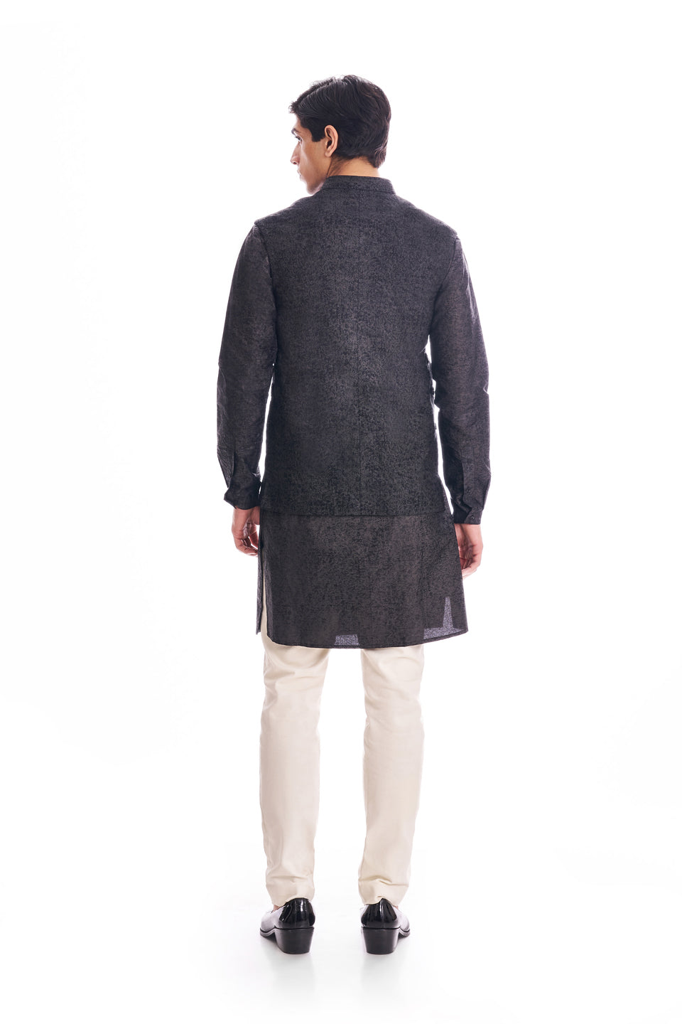 TEXTURED PRINTED KOTI AND KURTA SET  