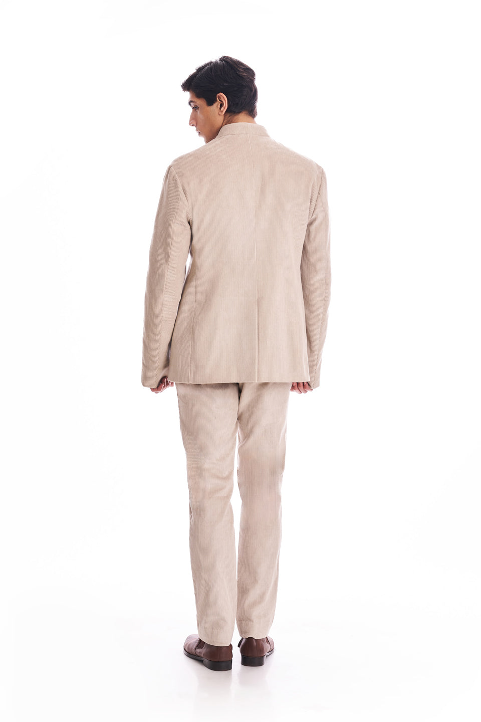 OYSTER STRIPE DETAIL BANDHGALA  