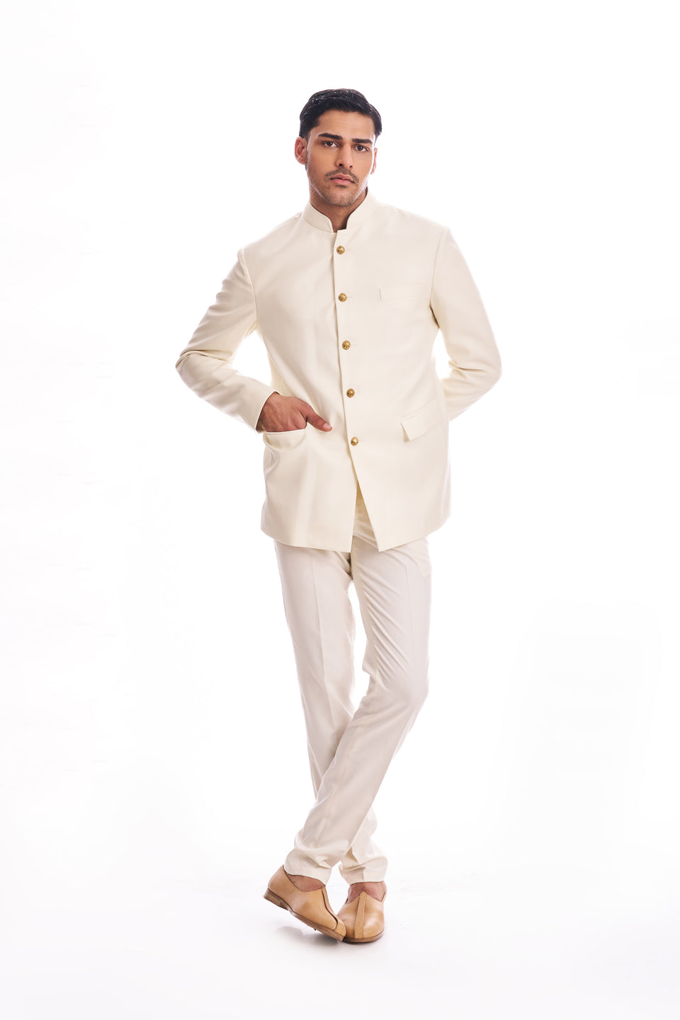 PLAIN LINEN BANDHGALA  