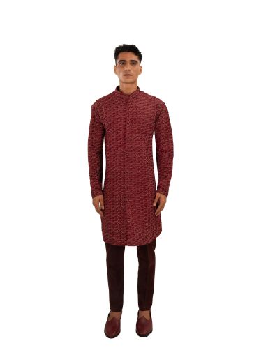  DEER LUREX MAROON KURTA 