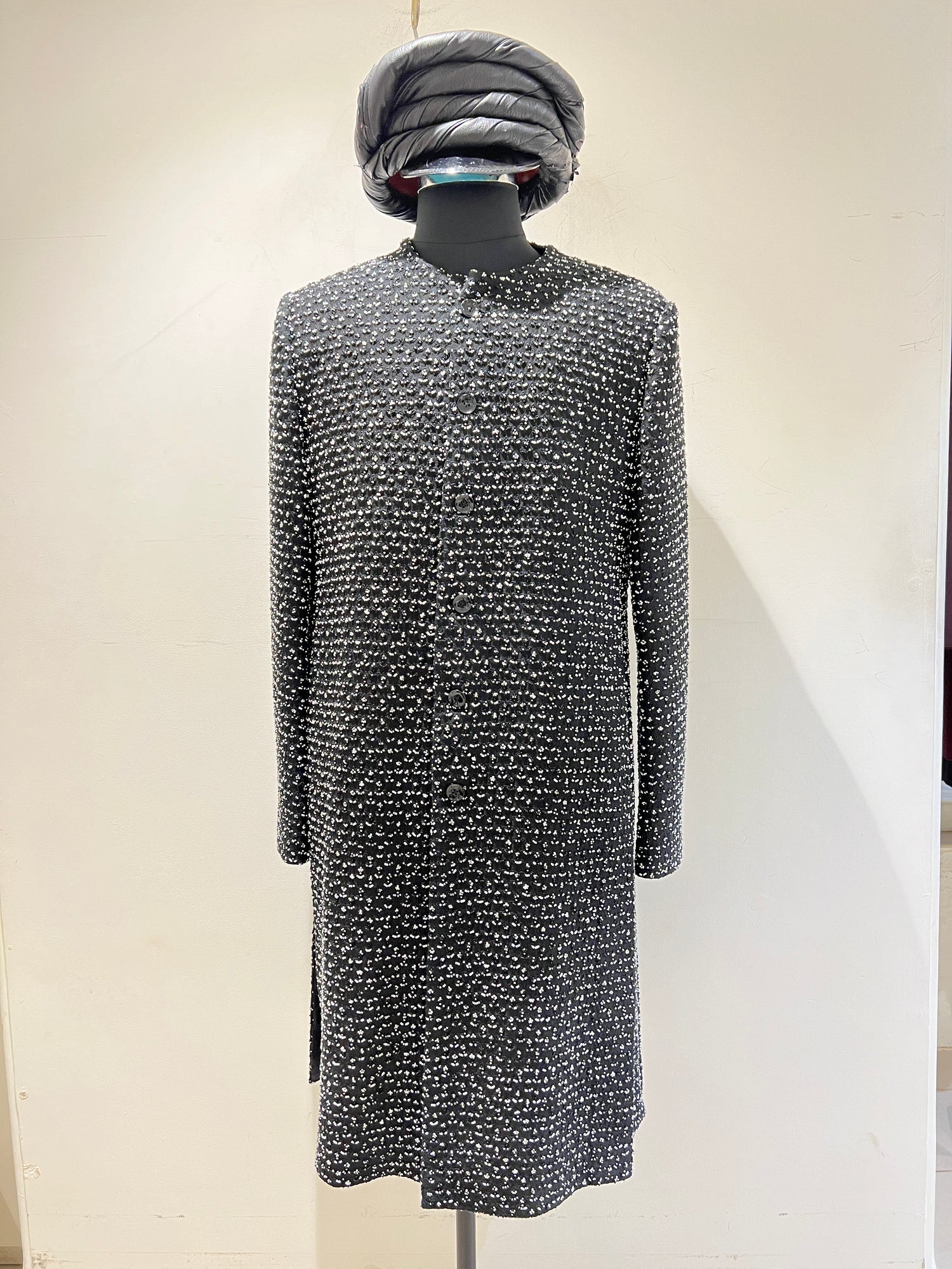 PLANT MULTI BEADED PANELLED COLLARLESS JACKET  