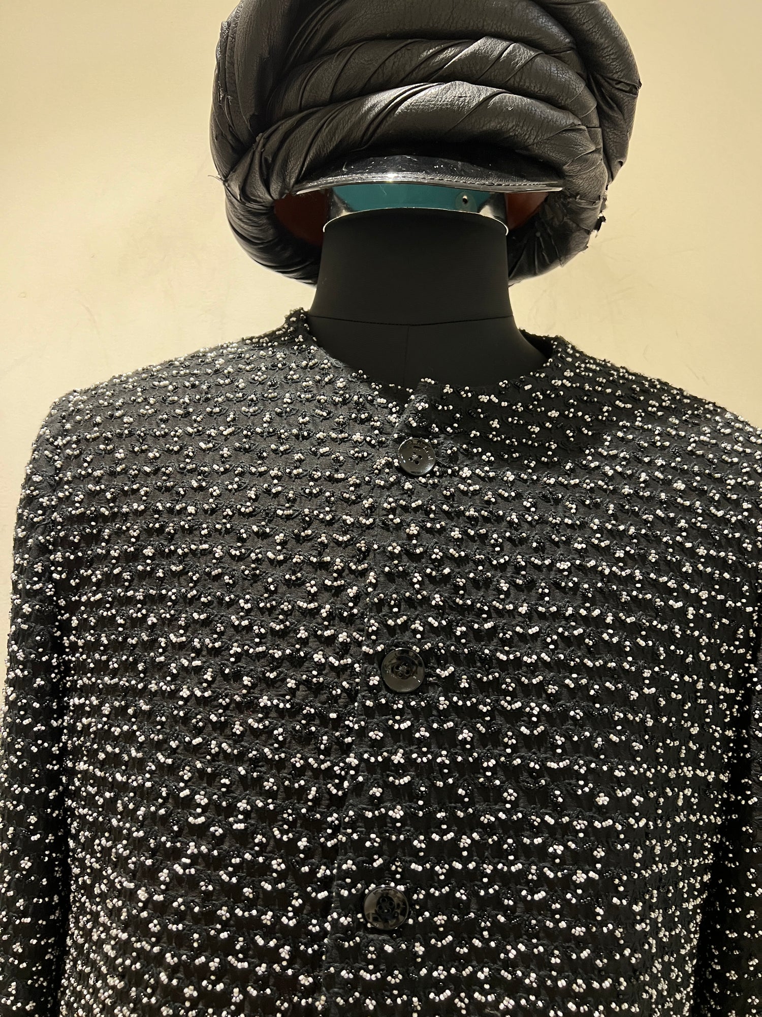 PLANT MULTI BEADED PANELLED COLLARLESS JACKET  