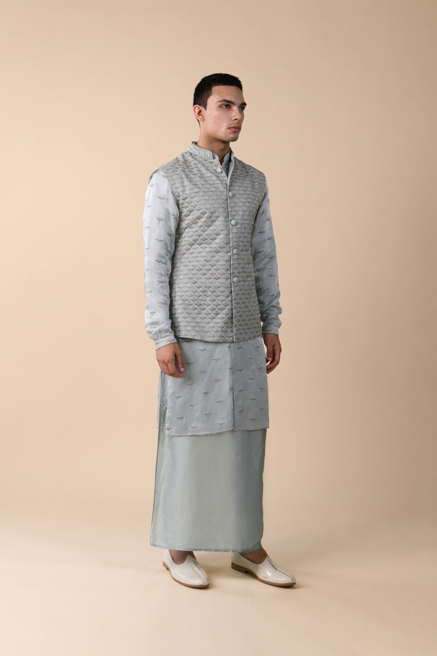 LAMP OMBRE SHORT SLEEVELESS JACKET SET  